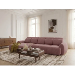 Canapé d'angle convertible avance-recule électrique RUBY tissu chenille rouge  angle gauche BOBOCHIC 3 places pas cher