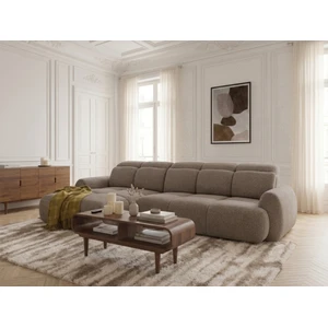 Canapé d'angle convertible avance-recule électrique RUBY tissu chenille marron  angle gauche BOBOCHIC 3 places pas cher