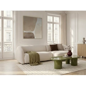 Canapé d'angle convertible avance-recule électrique HALO tissu lisse beige  angle droit BOBOCHIC 4 places pas cher