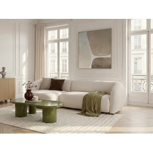 Canapé d'angle convertible avance-recule électrique HALO tissu lisse beige  angle gauche BOBOCHIC 4 places pas cher