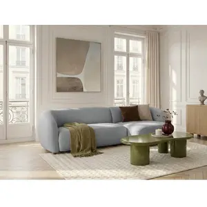 Canapé d'angle convertible avance-recule électrique HALO tissu lisse gris  angle droit BOBOCHIC 4 places pas cher
