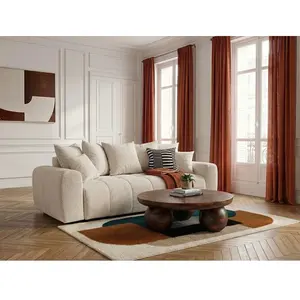 Canapé 3 places convertible ROXELANE tissu chiné beige BOBOCHIC 3 places pas cher
