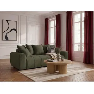 Canapé 3 places convertible ROXELANE tissu chiné vert BOBOCHIC pas cher