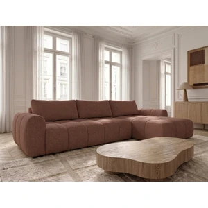 Canapé d'angle réversible convertible coffre FUJI ouverture express tissu chiné rouge réversible BOBOCHIC 3 places pas cher