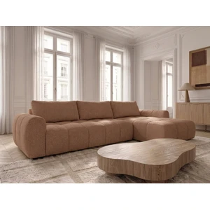 Canapé d'angle réversible convertible coffre FUJI ouverture express tissu chiné orange réversible BOBOCHIC 3 places pas cher