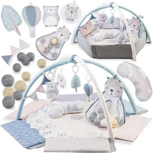 MoMi PASTEL - 3en1 - Tapis d'Eveil Bebe - arche à jouets - sensoriels ... pas cher