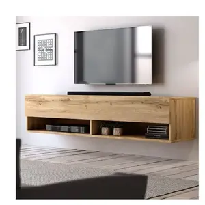 Mes Meuble TV suspendu York- 140 cm - chêne wotan - à l'esprit nature pas cher
