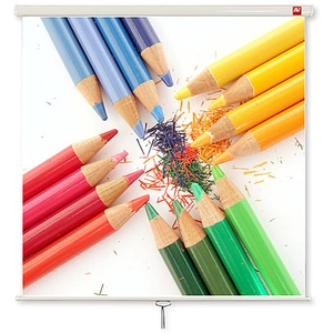 Ecran de projection déroulant - Avtek International Wall 200 - 2m x 2m - 1:1, 4:3, 16:10, 16:9 - Blanc mat pas cher
