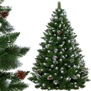SPRINGOS Sapin de noël artificiel premium 150 cm diamant pin avec neige artificielle pas cher