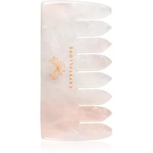 CRYSTALLOVE Peigne pour massage du cuir chevelu et du corps quartz ros...