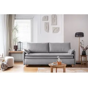 MIUFORM Simon - Canapé avec fonction lit - 207x90cm - Gris clair - Canapé-lit 3 places pas cher
