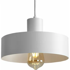 Suspension en métal blanc cylindrique 25 cm Fay - Custom Form pas cher