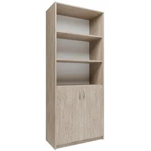 Comparateur de prix : MATKAM Meuble de rangement 2 porte et 3 étagères Sonoma - Bibliothèque Style contemporain - 74 x 35 x 180 cm