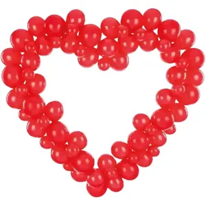 PartyDeco Guirlande de ballons + Support - Coeur Rouge - 160cm pas cher