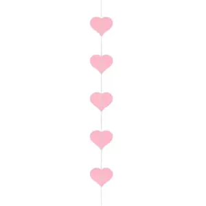 Guirlande de Coeur verticale - Rose - 3 mètres pas cher