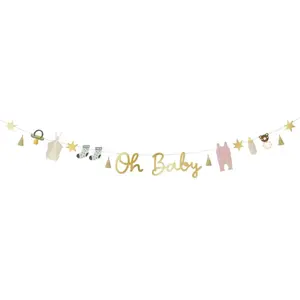 Bannière - JOUR DE FETE - Oh Baby ! - 2,5 m - Papier - Baby shower - Mixte pas cher