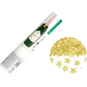 Canon à confettis - Étoiles dorées biodégradables - 20 cm pas cher