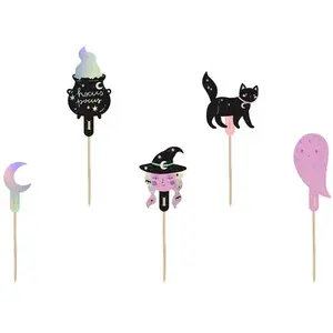 RueDeLaFete Kit 6 Décorations cupcake Hocus Pocus 14cm sur pic pas cher