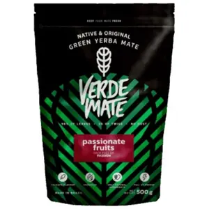 Comparateur de prix : Yerba Maté Verde Mate Passionate Fruits - Non Fumé Plus de Caféine Que le Café 500g - Maté du Brésil - Petite poussière