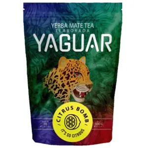 Yaguar Citrus Bomb 0,5 kg | Maté aux agrumes | Maté brésilien | Effet de rafraîchissement et de stimulation | Citron, orange, citron vert | 500 g pas cher