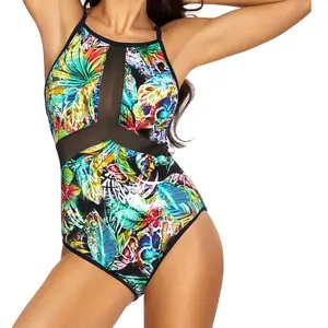 Lorin - Maillot de bain 1 Pièce à nouer Greta multicolore/vert/noir 42 pas cher