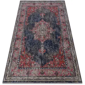 Comparateur de prix : RUGSX Tapis moderne mundo E0551 ornement, cadre vintage extérieur rouge / noir multicolour 140x190 cm