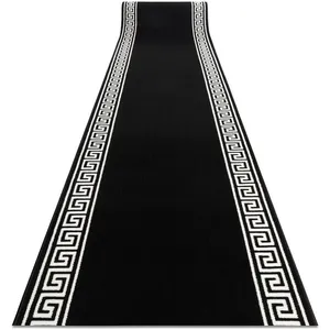 RUGSX TAPIS DE COULOIR BCF MORAD Grek grec noir 100 cm black 100x250 cm pas cher