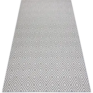 RUGSX Tapis sizal flat 48607637 Carrés Losanges gris / crème grey 200x290 cm pas cher