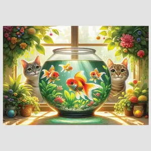 Comparateur de prix : Wooden City Puzzle 250 pièces/25 formes : chats et poissons