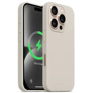 Coque pour iPhone 16 Pro MagSafe - beige pierre -  Crong Color Cover Magnétique pas cher