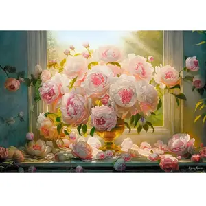 Collection de puzzles d'art CASTORLAND : Pivoines, 1000 poupées pas cher