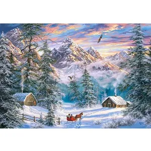 Castorland C-104680-2 Mountain Christmas-1000 Stukjes Puzzle Multicolore 1000 pièces pas cher