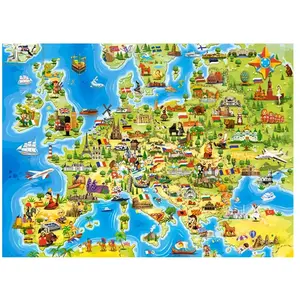 Puzzle 100 pièces - CASTORLAND - Carte de l'Europe - Voyage et cartes - Mixte - Enfant pas cher