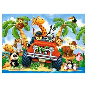 Puzzle 60 pièces Peluches en Safari - CASTORLAND - Animaux - Enfant - 5 ans - Mixte