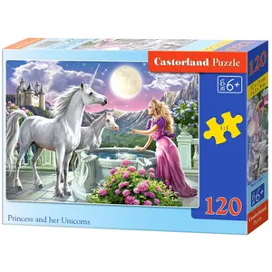 Castorland Princesse Les pièces du puzzle 120 et son licornes