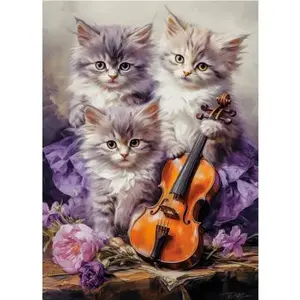Castorland Puzzle 260 pièces : Chatons musicaux pas cher