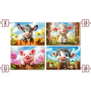 Castorland 4 puzzles : Animaux mignons pas cher