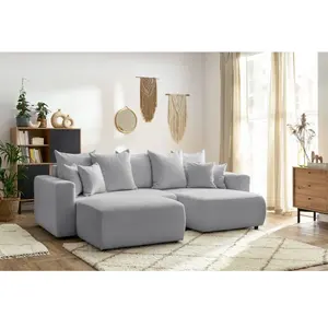 BOBOCHIC Canapé d'angle réversible convertible coffre ENVY tissu boucl... pas cher