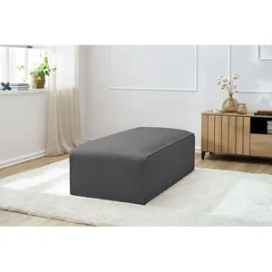 Pouf pour canapé modulable MEGEVE tissu bouclette gris foncé   BOBOCHIC
