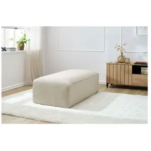 Pouf pour canapé modulable MEGEVE tissu velours côtelé beige   BOBOCHICVendu parconforama