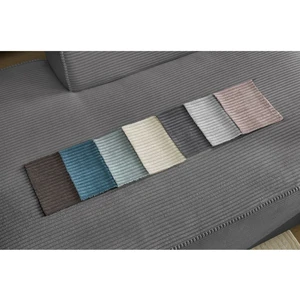 Pouf pour canapé modulable MEGEVE tissu velours côtelé gris foncé   BOBOCHICVendu parconforama