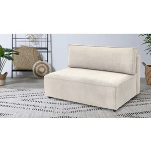 Chauffeuse 2 places sans accoudoir pour canapé modulable NIHAD tissu velours côtelé Bobochic