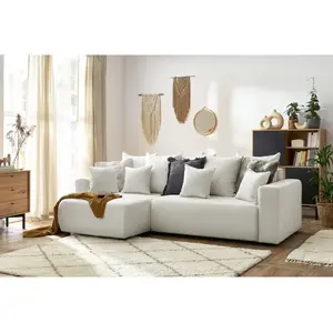 BOBOCHIC Canapé d'angle réversible convertible coffre ENVY tissu boucl... pas cher