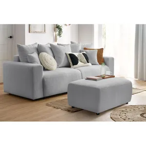 Accueil Séjour Pouf Bobochic Pouf envy tissu bouclette doux Gris clairVendu parbobochic-paris