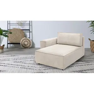Méridienne avec accoudoir pour canapé modulable NIHAD tissu velours côtelé Bobochic pas cher