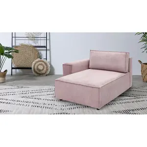 Méridienne avec accoudoir pour canapé modulable NIHAD tissu velours côtelé Bobochic pas cher