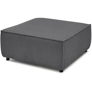 Pouf pour canapé modulable NIHAD tissu velours côtelé gris foncé   BOBOCHIC