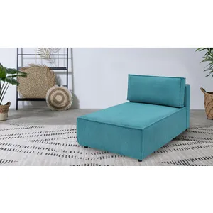 Méridienne sans accoudoir pour canapé modulable NIHAD tissu velours côtelé bleu clair   BOBOCHIC 1 places
