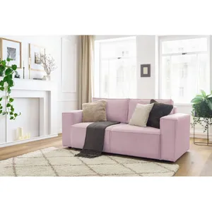 Bobochic canapé droit fixe 2 places nihad velours côtelé violet NIHAD pas cher