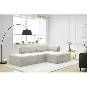 Canapé d'angle fixe MEGEVE tissu texturé Bobochic pas cher
